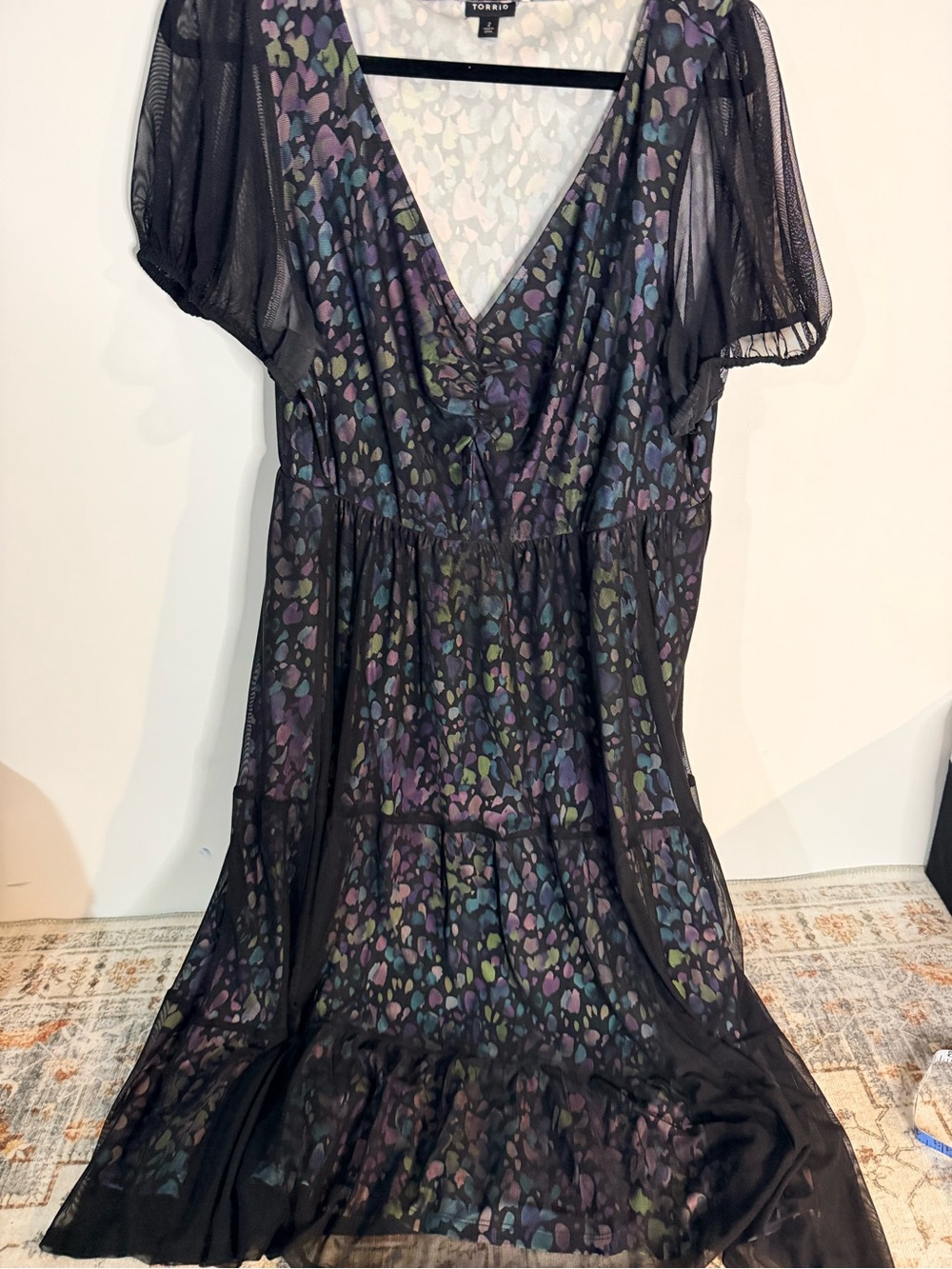 Torrid mesh overlay colorful dress